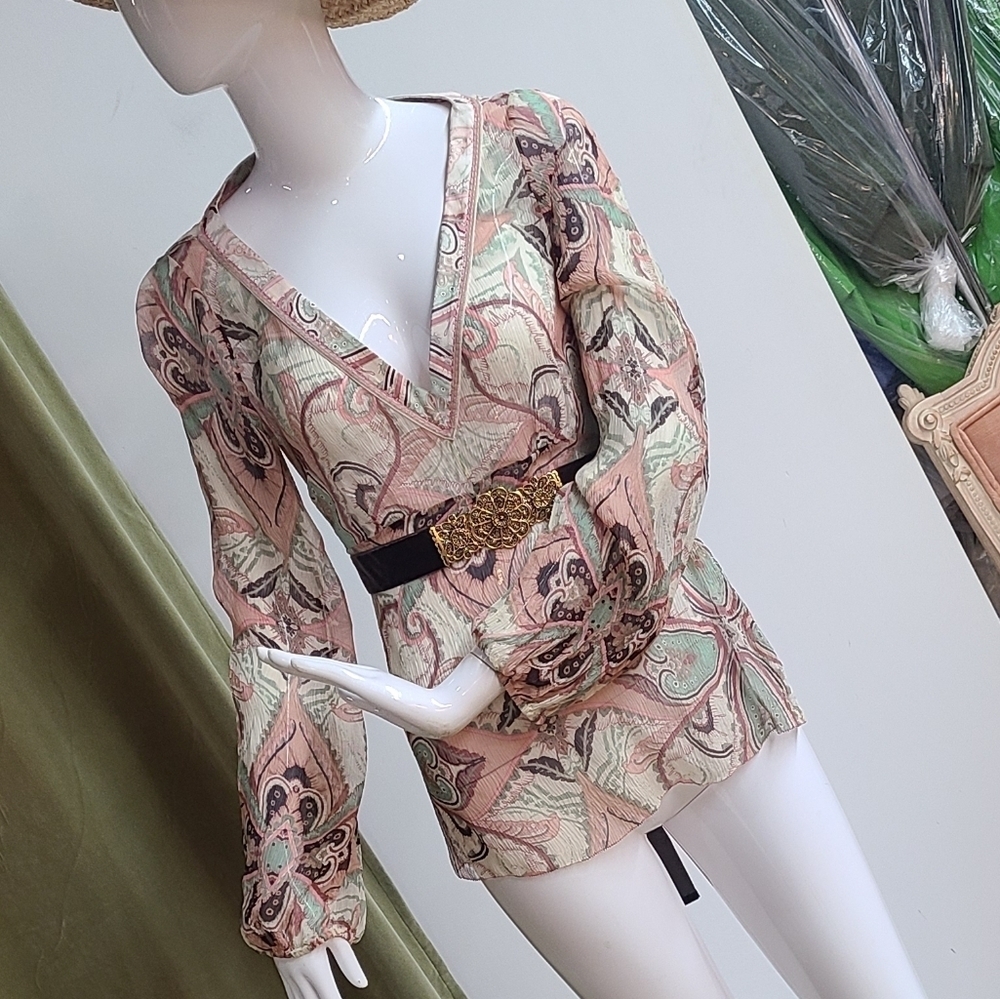 Elie Tahari Attached Belt Long Sleeve Bloise